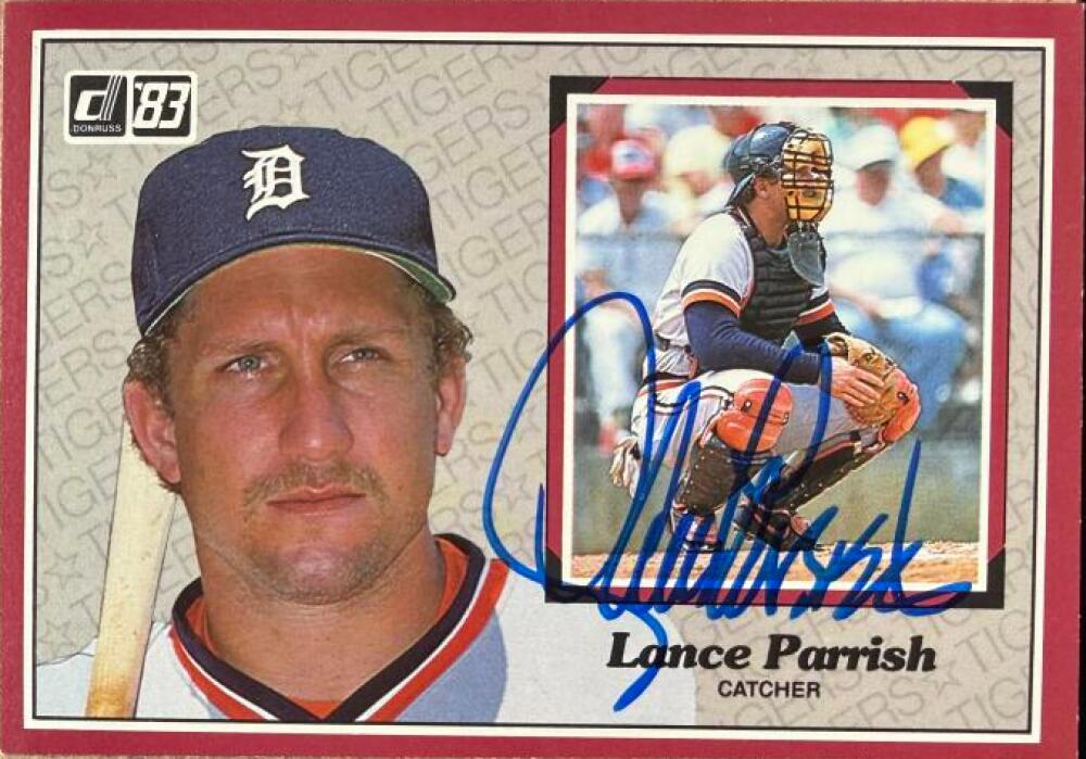 Lance Parrish Signed 1983 Donruss Action All-Stars Baseball Card - Detroit Tigers #50