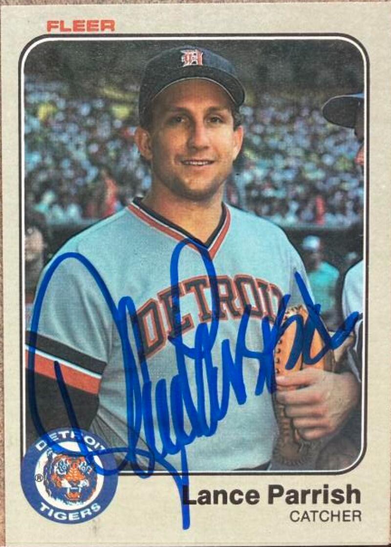 Lance Parrish Signed 1983 Fleer Baseball Card - Detroit Tigers #337
