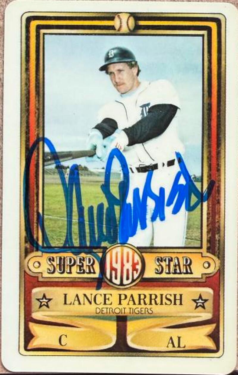 Lance Parrish Signed 1983 Perma-Graphics Super Stars Credit Cards Baseball Card - Detroit Tigers #30