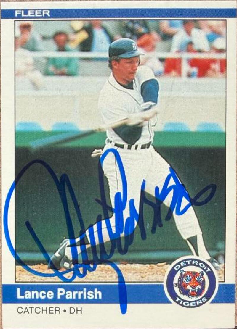 Lance Parrish Signed 1984 Fleer Baseball Card - Detroit Tigers #88