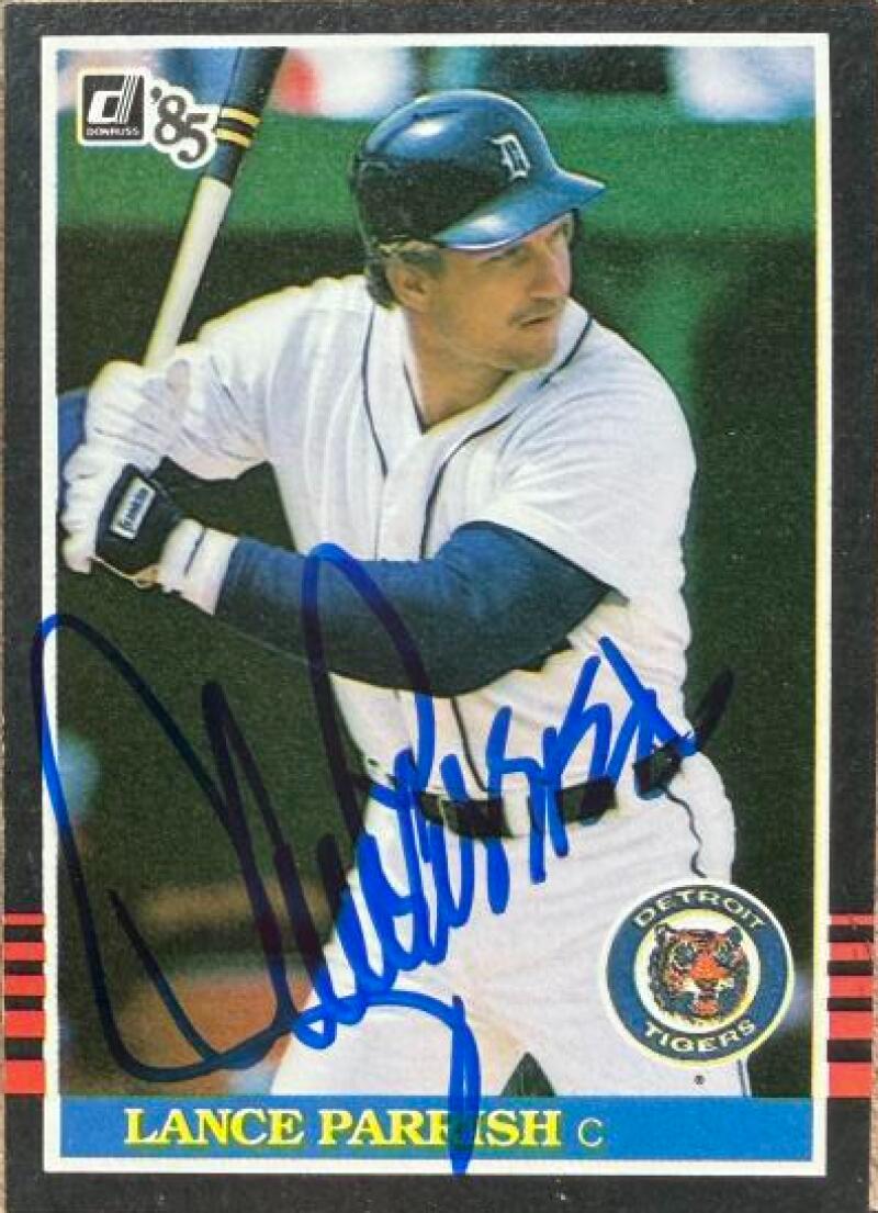 Lance Parrish Signed 1985 Donruss Baseball Card - Detroit Tigers #49