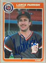 Lance Parrish Signed 1985 Fleer Baseball Card - Detroit Tigers #19