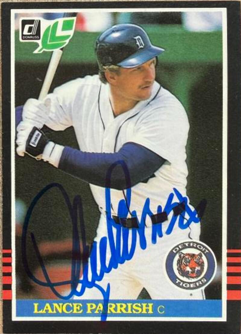 Lance Parrish Signed 1985 Leaf Baseball Card - Detroit Tigers #41
