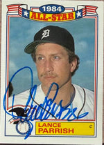 Lance Parrish Signed 1985 Topps - 1984 All-Star Game Commemorative Set (Glossy All-Stars) Baseball Card - Detroit Tigers #20