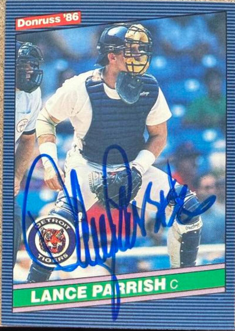 Lance Parrish Signed 1986 Donruss Baseball Card - Detroit Tigers #334