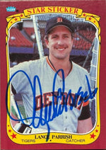 Lance Parrish Signed 1986 Fleer Star Stickers Baseball Card - Detroit Tigers #85
