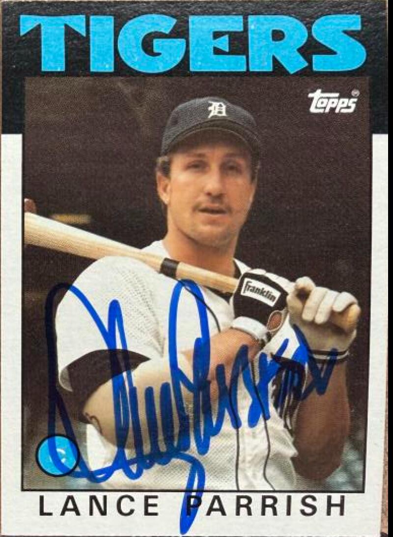 Lance Parrish Signed 1986 Topps Baseball Card - Detroit Tigers #740