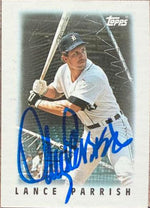 Lance Parrish Signed 1986 Topps Major League Leaders Minis Baseball Card - Detroit Tigers #15