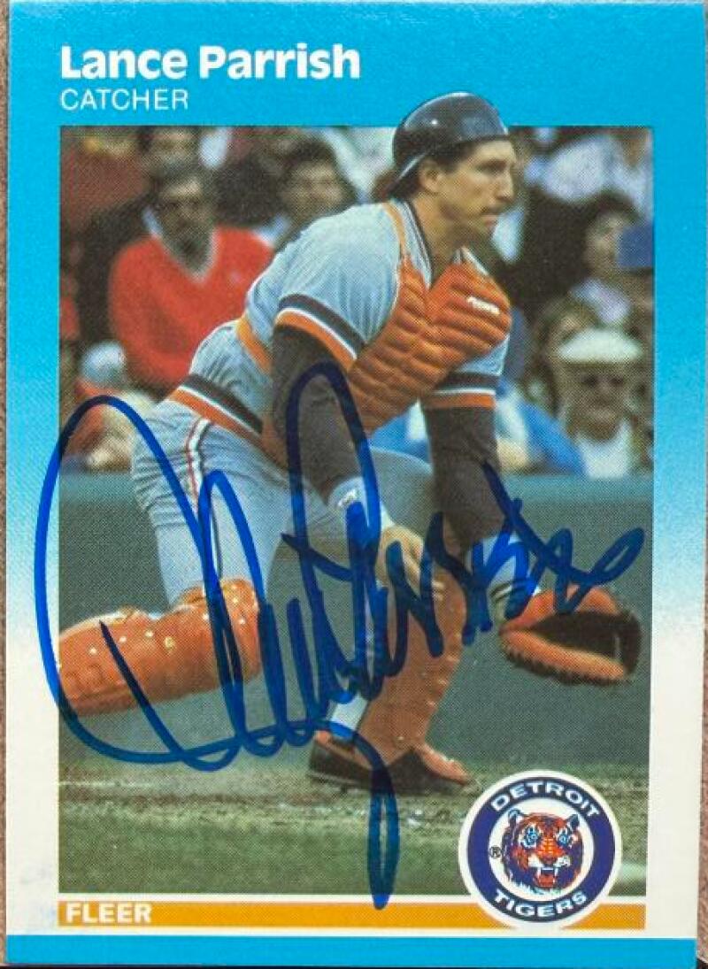 Lance Parrish Signed 1987 Fleer Baseball Card - Detroit Tigers #160