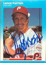 Lance Parrish Signed 1987 Fleer Update -96 Baseball Card - Philadelphia Phillies #U