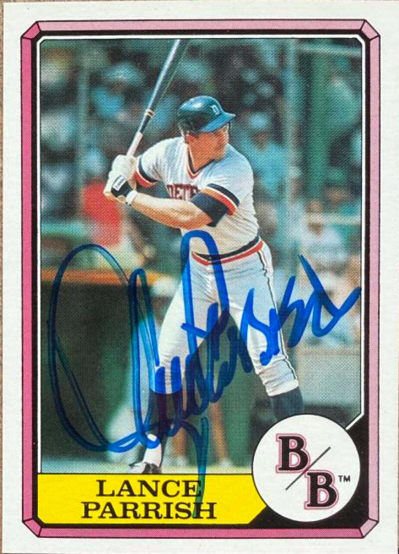 Lance Parrish Signed 1987 Topps Boardwalk and Baseball Baseball Card - Detroit Tigers #19