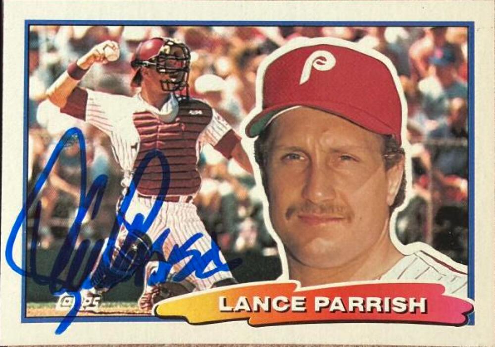 Lance Parrish Signed 1988 Topps Big Baseball Card - Philadelphia Phillies #45