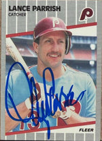 Lance Parrish Signed 1989 Fleer Baseball Card - Philadelphia Phillies #578