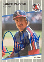 Lance Parrish Signed 1989 Fleer Update -15 Baseball Card - California Angels #U