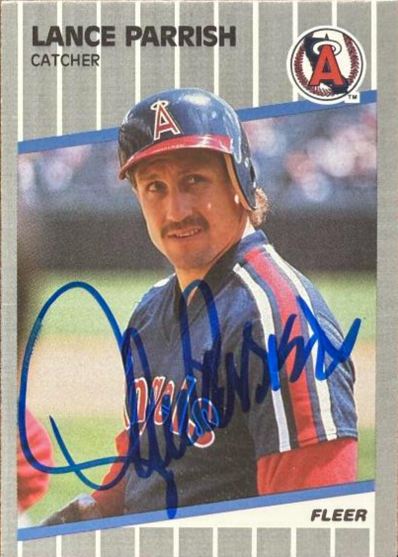 Lance Parrish Signed 1989 Fleer Update -15 Baseball Card - California Angels #U