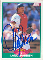 Lance Parrish Signed 1989 Score Rookie & Traded Baseball Card - California Angels #36T