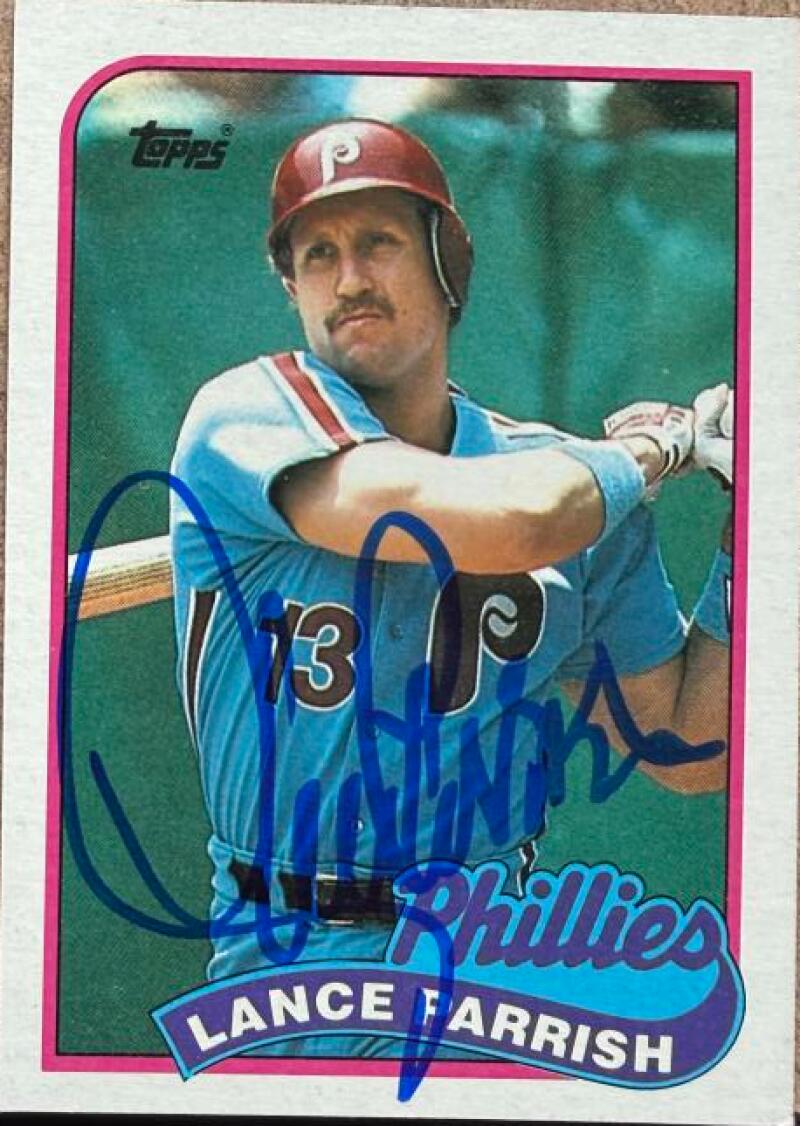 Lance Parrish Signed 1989 Topps Baseball Card - Philadelphia Phillies #470