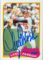 Lance Parrish Signed 1989 Topps Traded Baseball Card - California Angels #96T