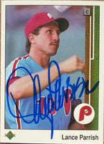 Lance Parrish Signed 1989 Upper Deck Baseball Card - Philadelphia Phillies #240