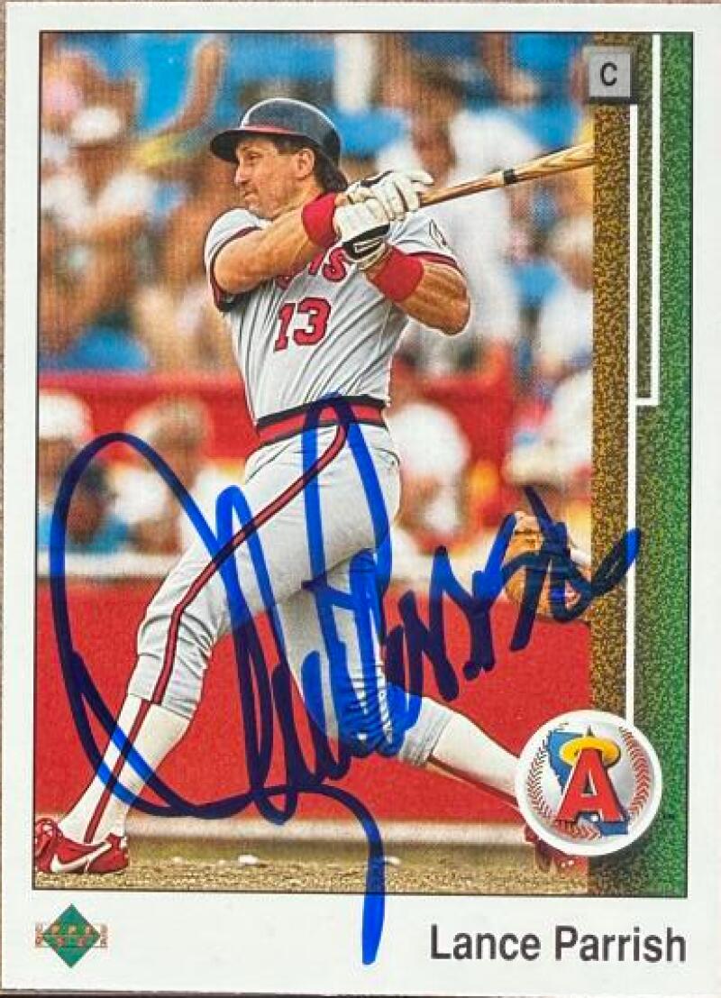 Lance Parrish Signed 1989 Upper Deck Baseball Card - California Angels #775