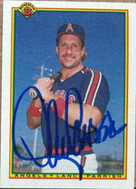 Lance Parrish Signed 1990 Bowman Baseball Card - California Angels #295