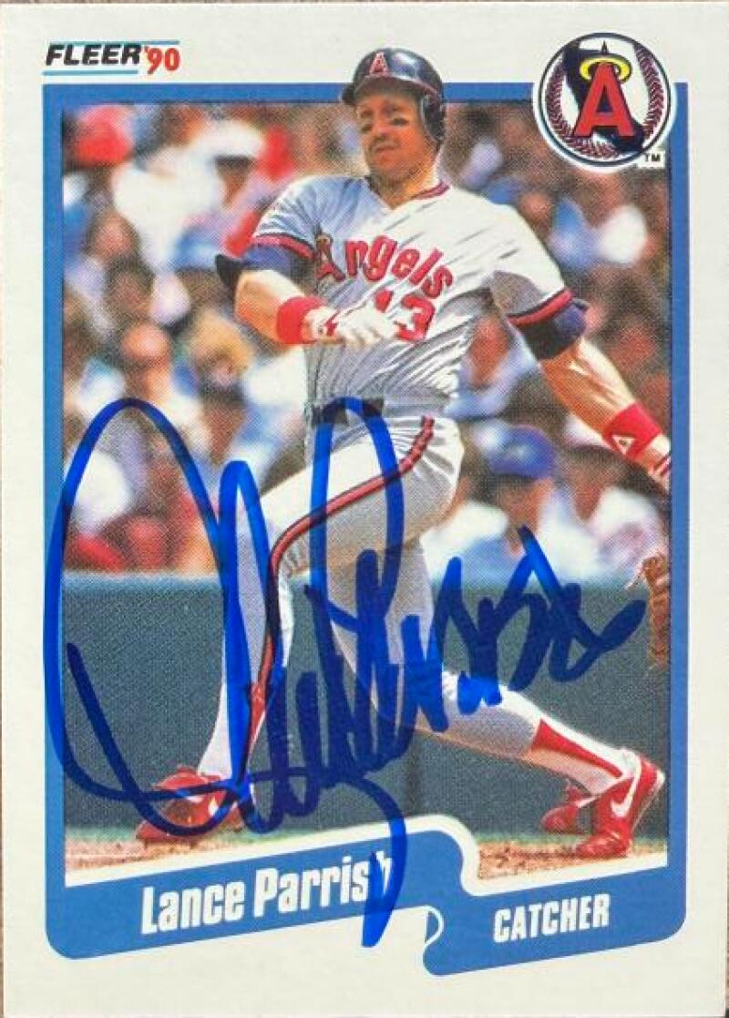 Lance Parrish Signed 1990 Fleer Baseball Card - California Angels #141