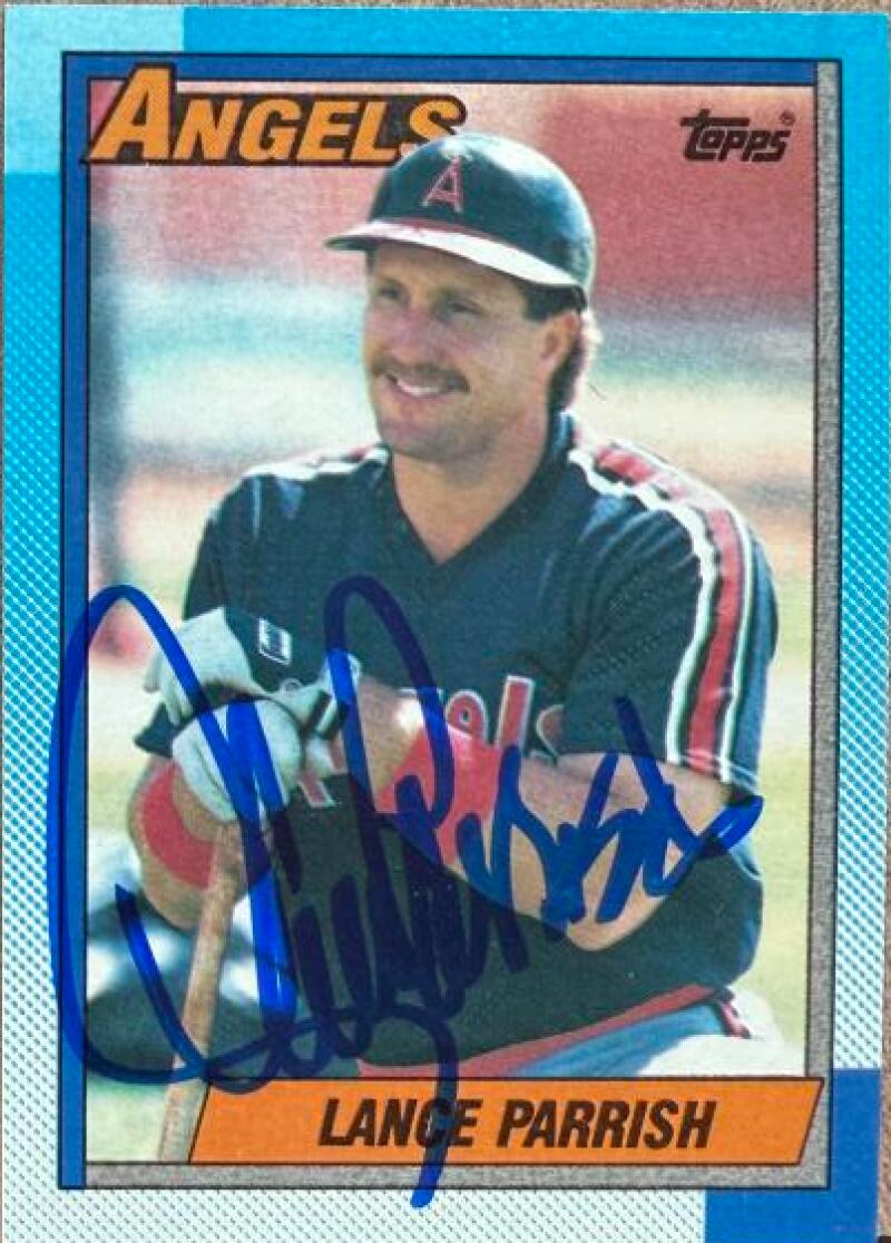 Lance Parrish Signed 1990 Topps Baseball Card - California Angels #575