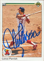 Lance Parrish Signed 1990 Upper Deck Baseball Card - California Angels #674