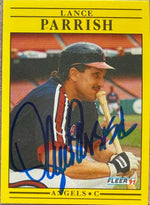 Lance Parrish Signed 1991 Fleer Baseball Card - California Angels #321