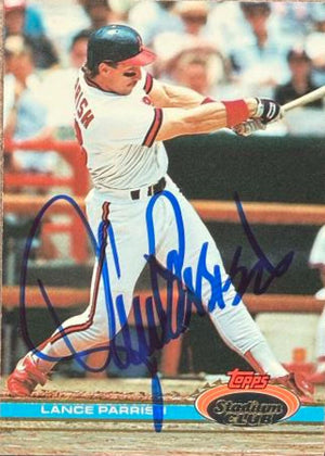 Lance Parrish Signed 1991 Stadium Club Baseball Card - California Angels #166