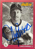 Lance Parrish Signed 1991 Studio Baseball Card - California Angels #29