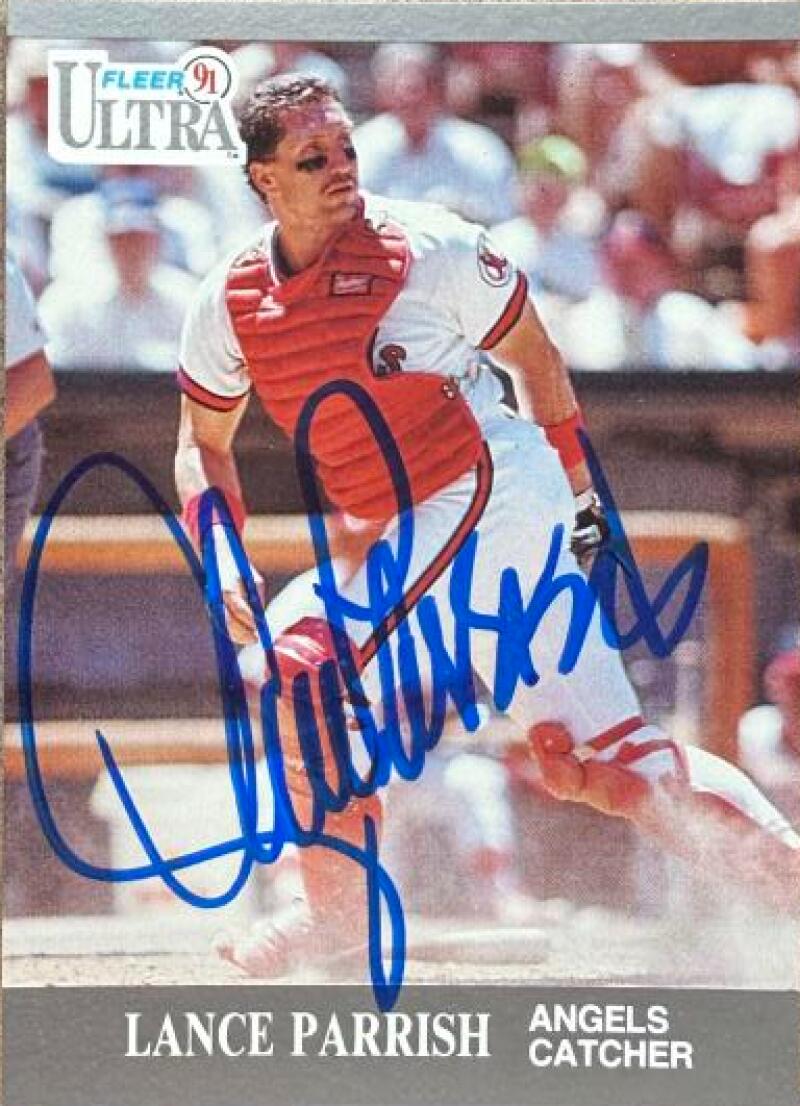 Lance Parrish Signed 1991 Fleer Ultra Baseball Card - California Angels #51