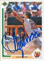 Lance Parrish Signed 1991 Upper Deck Baseball Card - California Angels #552