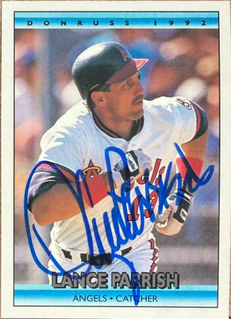 Lance Parrish Signed 1992 Donruss Baseball Card - California Angels #166