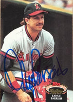 Lance Parrish Signed 1992 Stadium Club Baseball Card - California Angels #94