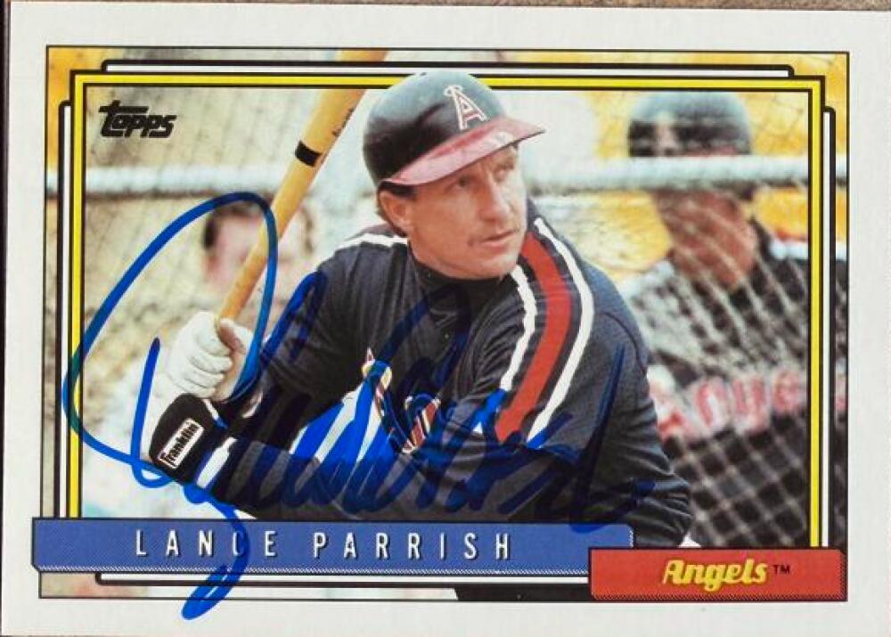 Lance Parrish Signed 1992 Topps Baseball Card - California Angels #360