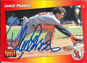 Lance Parrish Signed 1992 Triple Play Baseball Card - California Angels #169