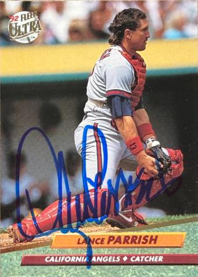 Lance Parrish Signed 1992 Fleer Ultra Baseball Card - California Angels #28
