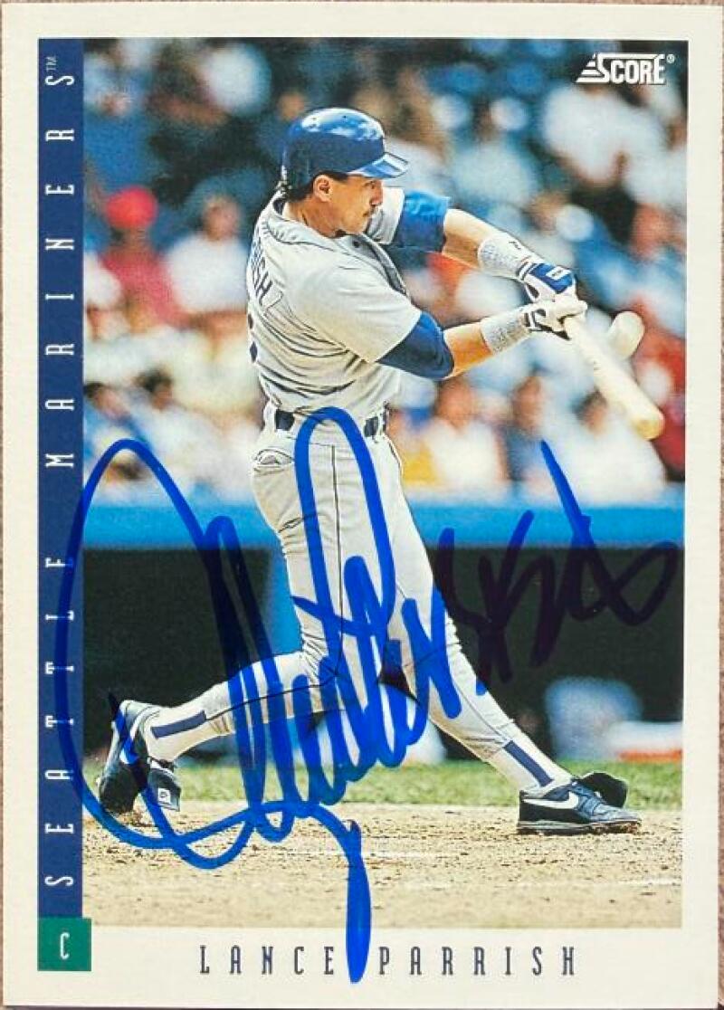 Lance Parrish Signed 1993 Score Baseball Card - Seattle Mariners #587