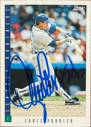 Lance Parrish Signed 1993 Score Baseball Card - Seattle Mariners #587