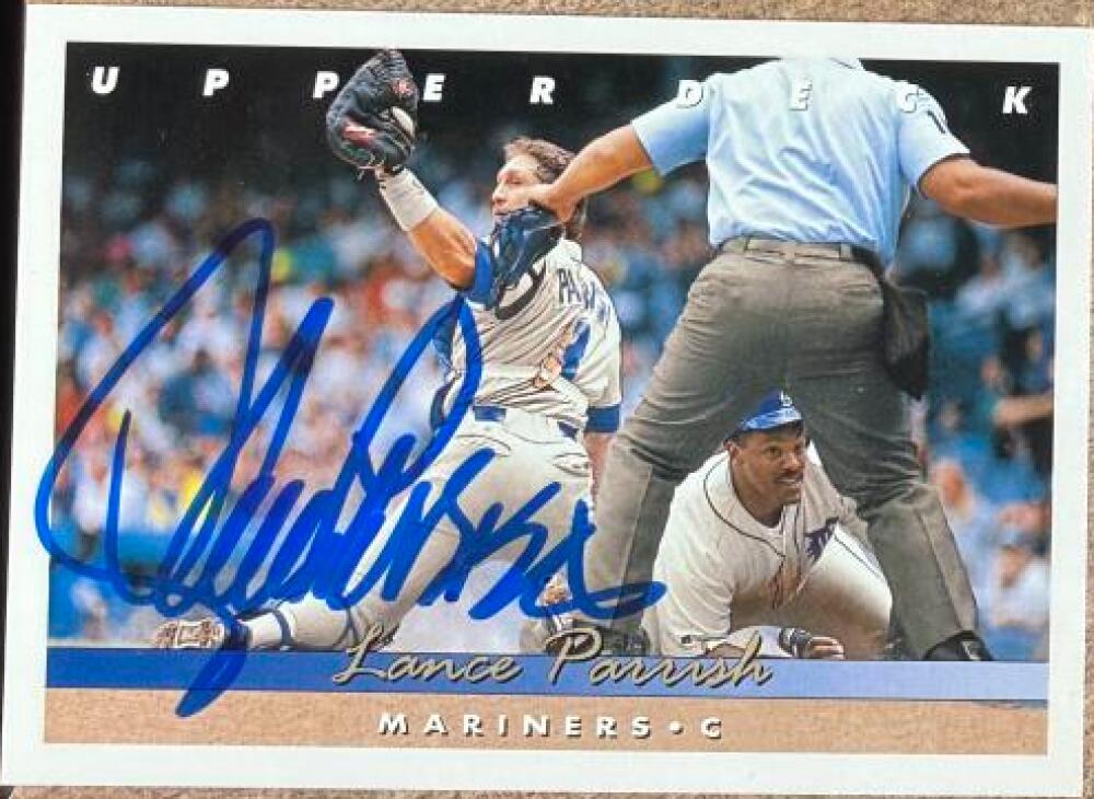Lance Parrish Signed 1993 Upper Deck Baseball Card - Seattle Mariners #117