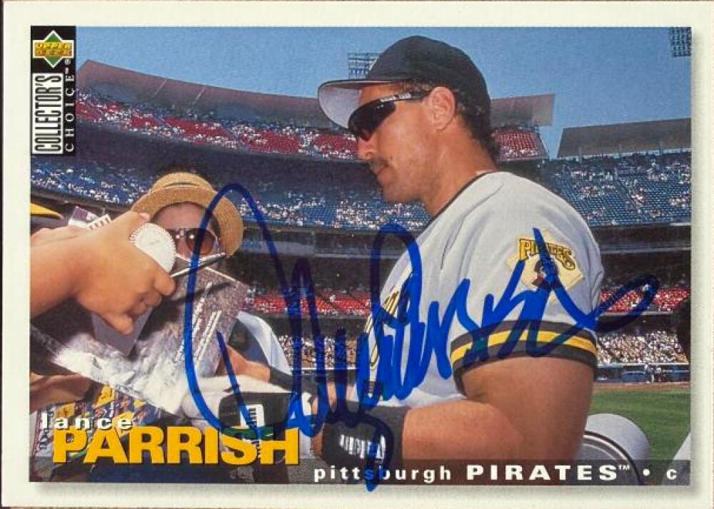 Lance Parrish Signed 1995 Collector's Choice Baseball Card - Pittsburgh Pirates #377