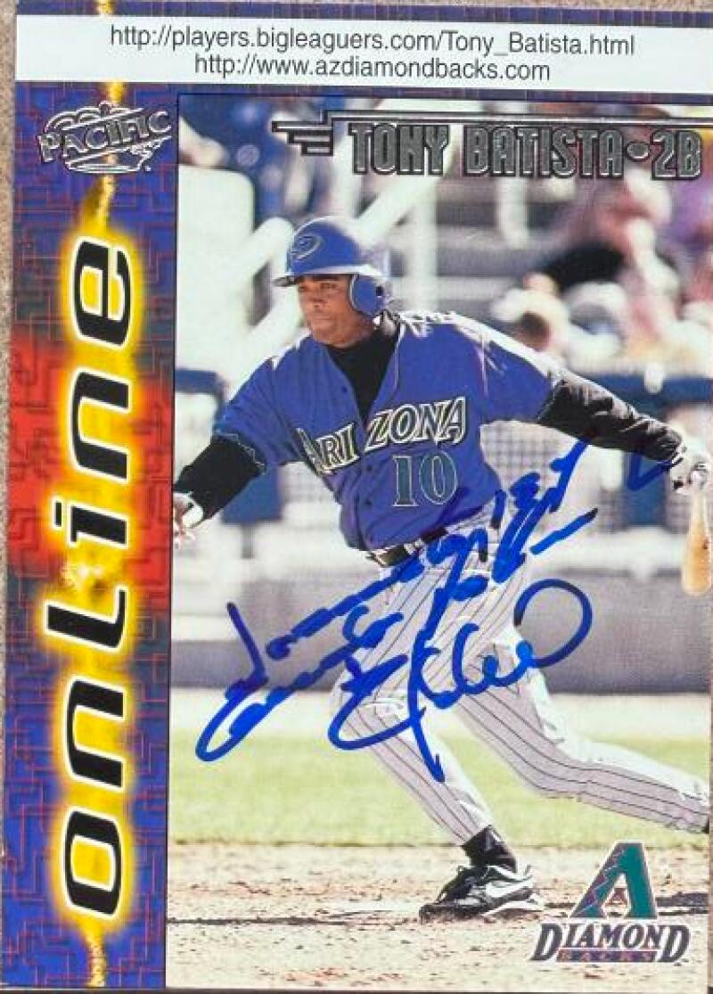 Tony Batista Signed 1998 Pacific Online Baseball Card - Arizona Diamondbacks #28