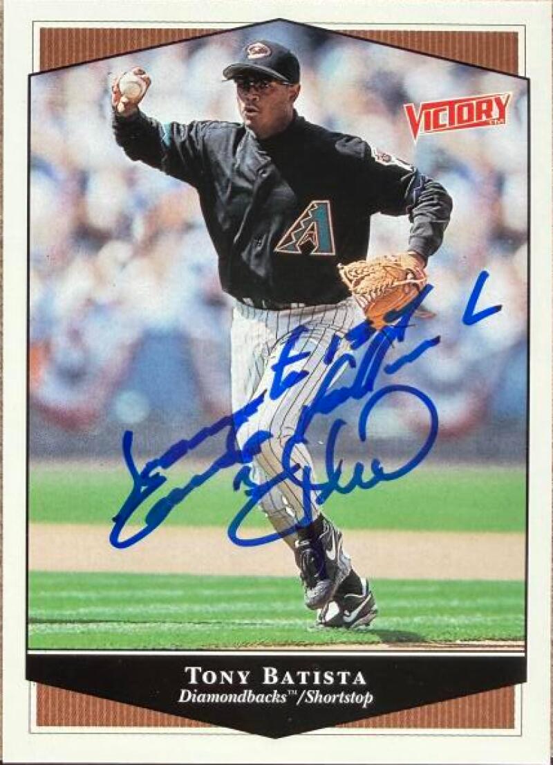 Tony Batista Signed 1999 Upper Deck Victory Baseball Card - Arizona Diamondbacks #23