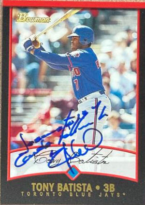 Tony Batista Signed 2001 Bowman Baseball Card - Toronto Blue Jays #52
