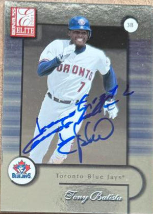 Tony Batista Signed 2001 Donruss Elite Baseball Card - Toronto Blue Jays #69