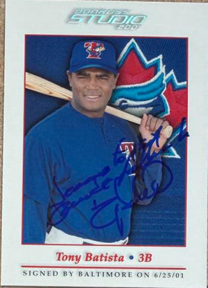 Tony Batista Signed 2001 Donruss Studio Baseball Card - Toronto Blue Jays #86