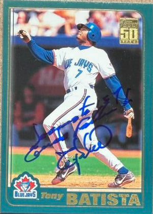 トニー・バティスタ 直筆サイン入り 2001年 Topps社製 野球カード - トロント・ブルージェイズ #457