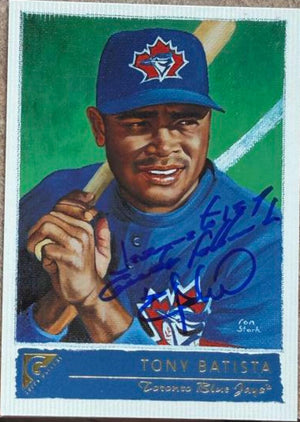 トニー・バティスタ 直筆サイン入り 2001年 Topps Gallery ベースボールカード - トロント・ブルージェイズ #56