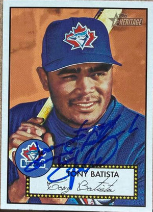 トニー・バティスタ 直筆サイン入り 2001年 Topps Heritage レッドバック ベースボールカード - トロント・ブルージェイズ #67
